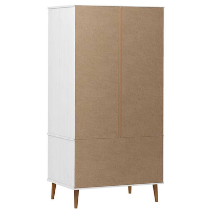 vidaXL Wardrobe "MOLDE" White 90x55x175 cm Solid Wood Pine