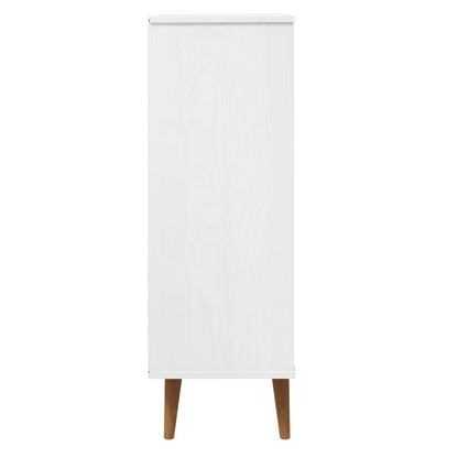 vidaXL Shoe Cabinet MOLDE White 59,5x35x103 cm Solid Wood Pine