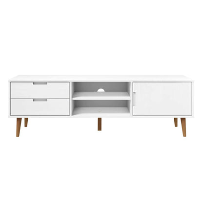vidaXL TV Cabinet MOLDE White 158x40x49 cm Solid Wood Pine