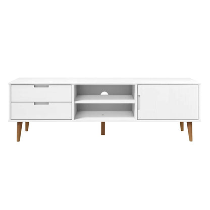 vidaXL TV Cabinet "MOLDE" White 158x40x49 cm Solid Wood Pine