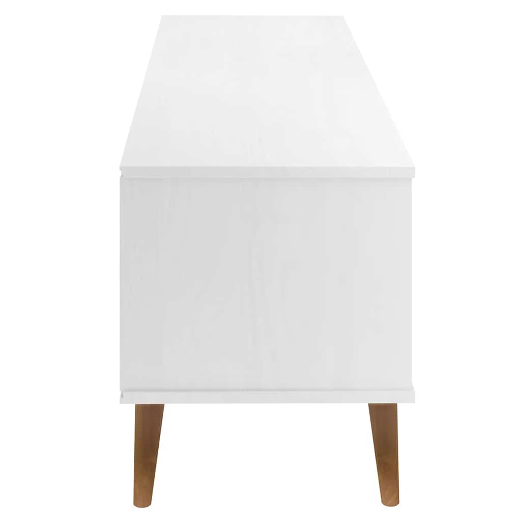vidaXL TV Cabinet MOLDE White 158x40x49 cm Solid Wood Pine