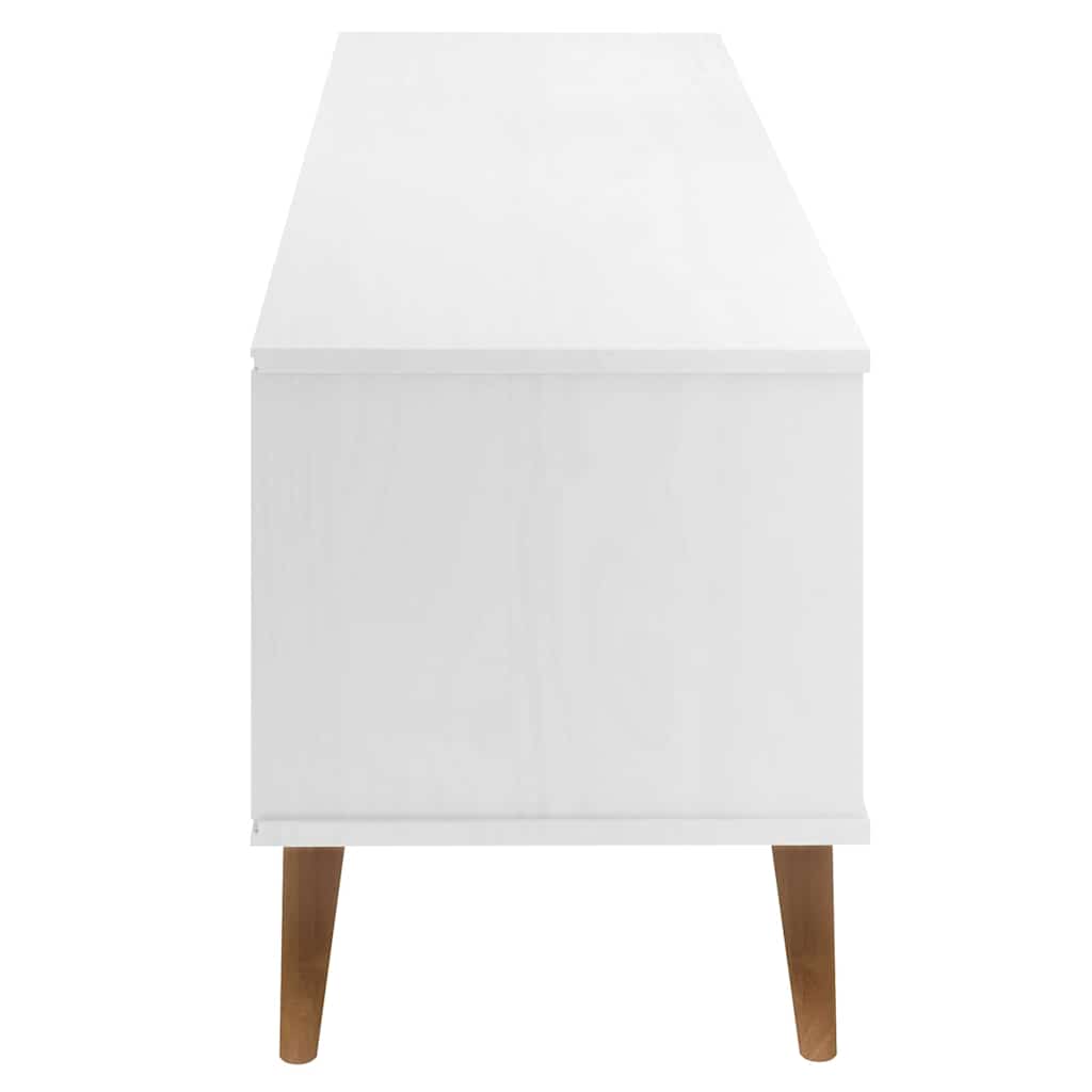 vidaXL TV Cabinet "MOLDE" White 158x40x49 cm Solid Wood Pine