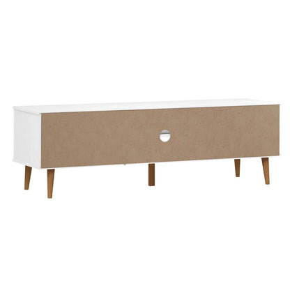 vidaXL TV Cabinet "MOLDE" White 158x40x49 cm Solid Wood Pine