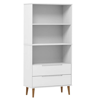 vidaXL Bookcase "MOLDE" White 85x35x170,5 cm Solid Wood Pine