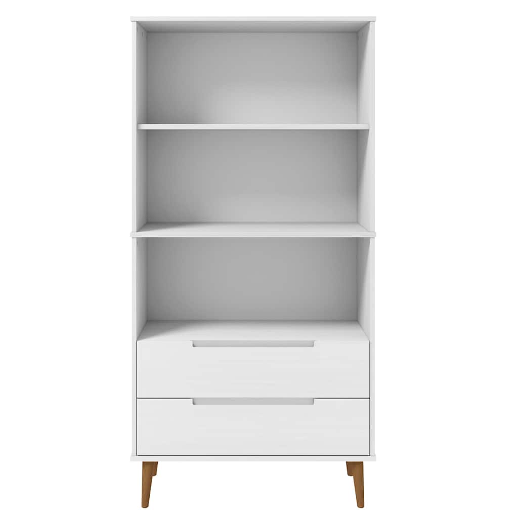 vidaXL Bookcase "MOLDE" White 85x35x170,5 cm Solid Wood Pine