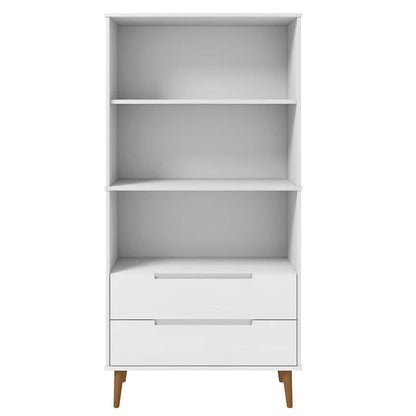 vidaXL Bookcase "MOLDE" White 85x35x170,5 cm Solid Wood Pine