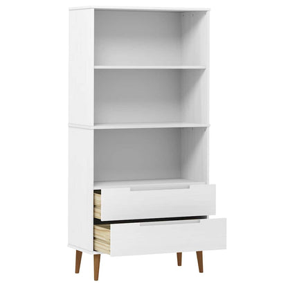 vidaXL Bookcase "MOLDE" White 85x35x170,5 cm Solid Wood Pine