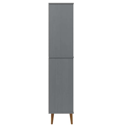 vidaXL Bookcase "MOLDE" Grey 85x35x170,5 cm Solid Wood Pine