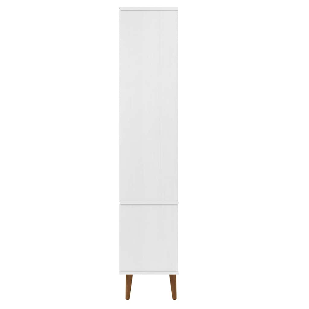 vidaXL Vitrine Cabinet "MOLDE" White 90x35x175 cm Solid Wood Pine