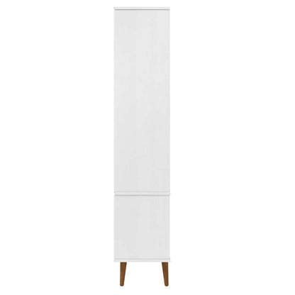 vidaXL Vitrine Cabinet "MOLDE" White 90x35x175 cm Solid Wood Pine