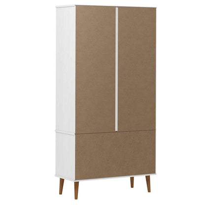 vidaXL Vitrine Cabinet "MOLDE" White 90x35x175 cm Solid Wood Pine