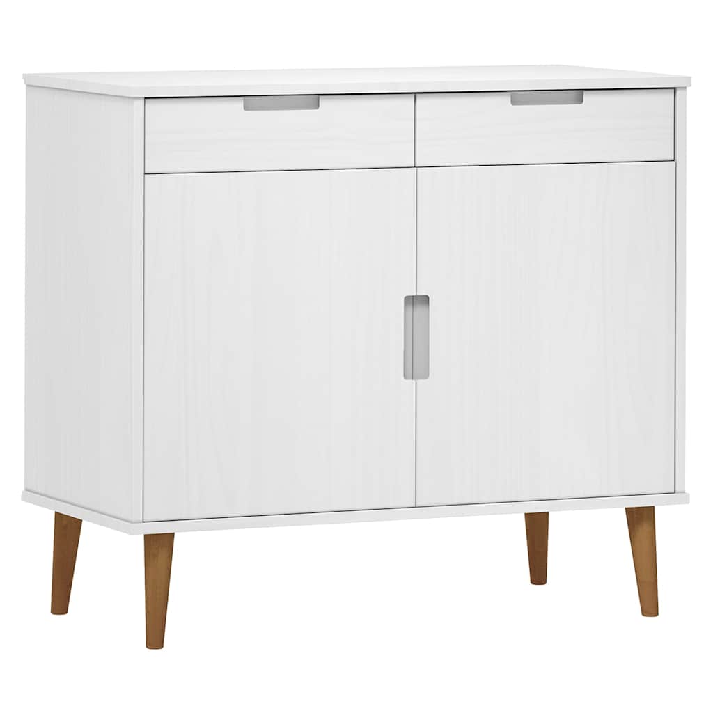 vidaXL Sideboard "MOLDE" White 90x40x80 cm Solid Wood Pine