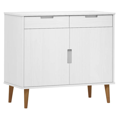 vidaXL Sideboard "MOLDE" White 90x40x80 cm Solid Wood Pine