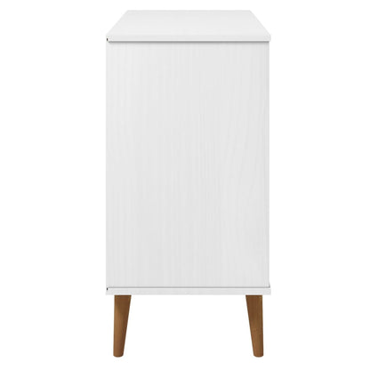 vidaXL Sideboard MOLDE White 90x40x80 cm Solid Wood Pine
