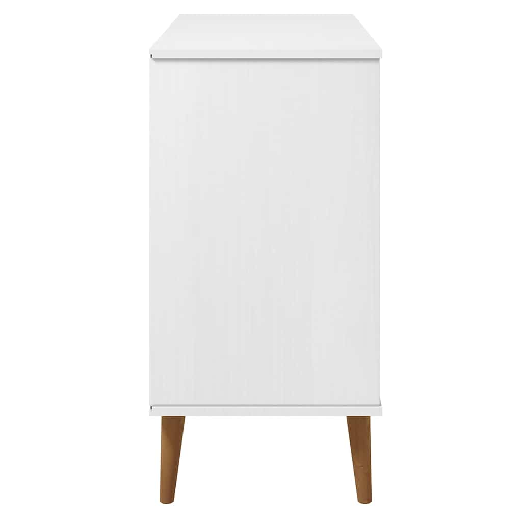 vidaXL Sideboard "MOLDE" White 90x40x80 cm Solid Wood Pine