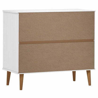 vidaXL Sideboard "MOLDE" White 90x40x80 cm Solid Wood Pine