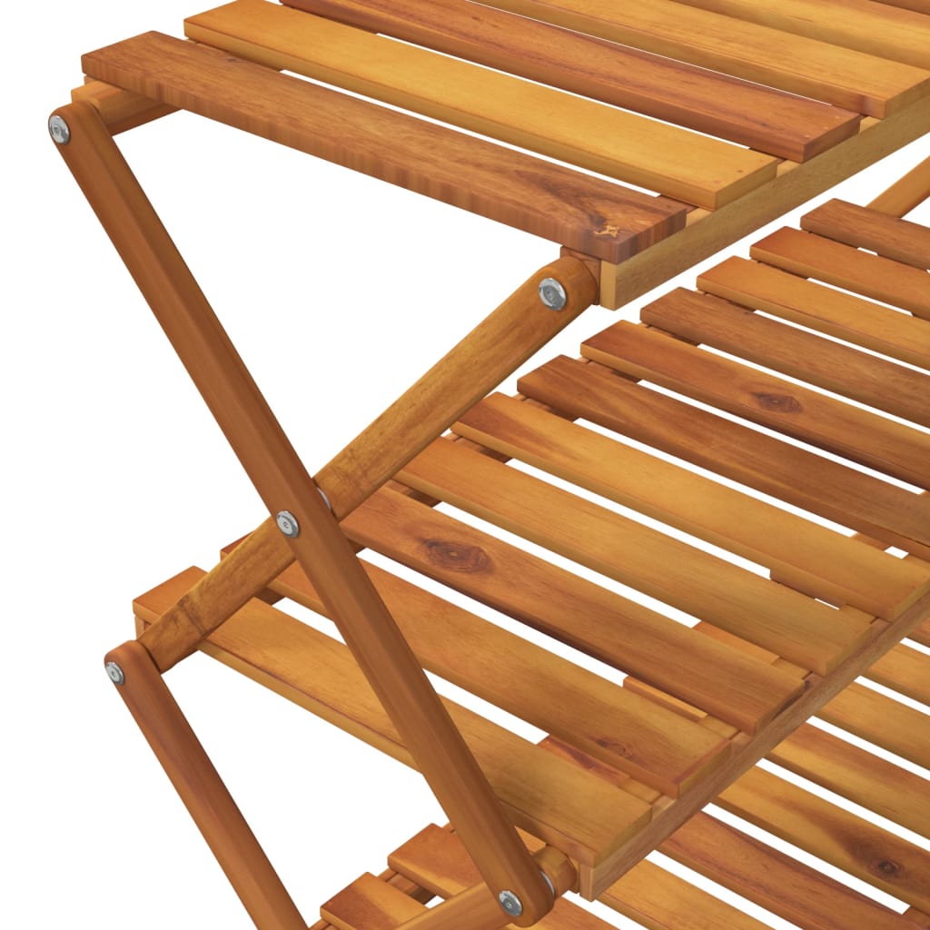 vidaXL 3-Tier Folding Shelf Brown 70x31x63 cm Solid Wood Acacia
