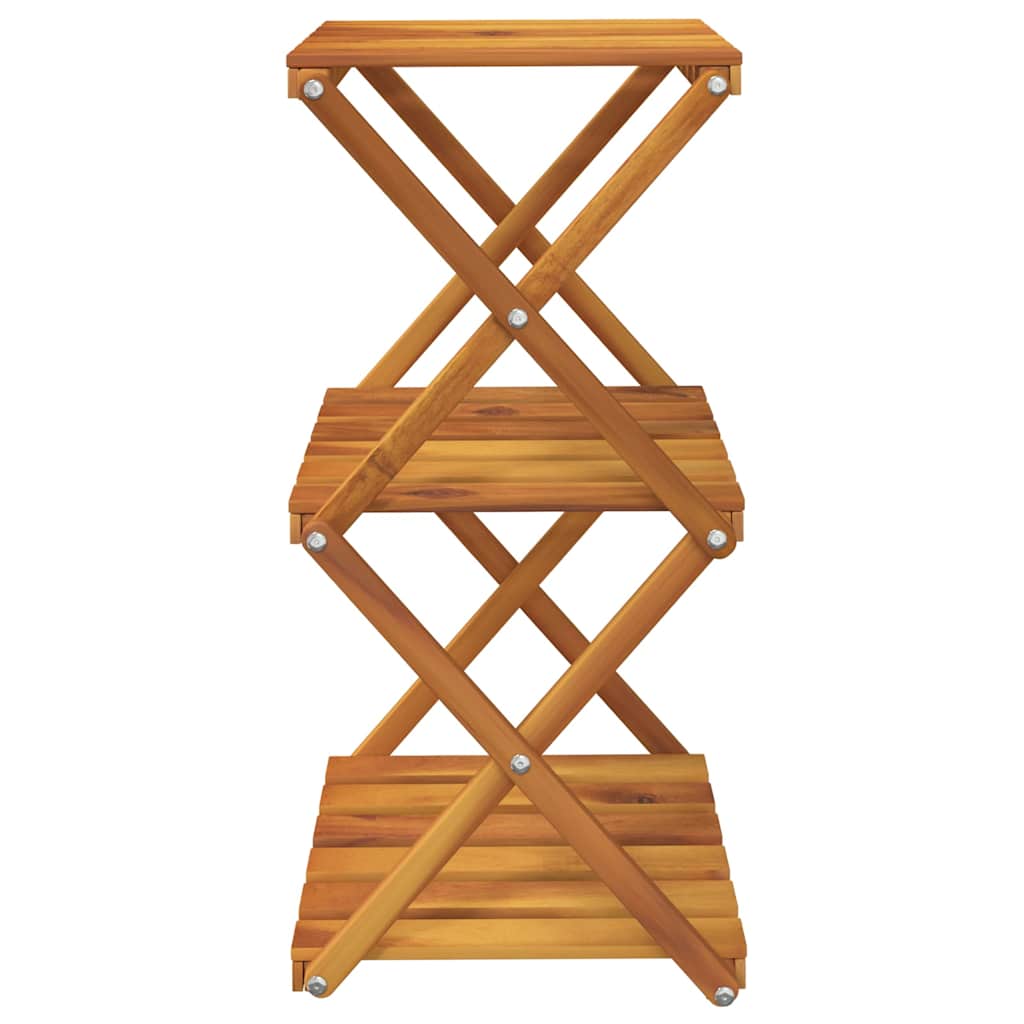 vidaXL 3-Tier Folding Shelf Brown 43x31x63 cm Solid Wood Acacia