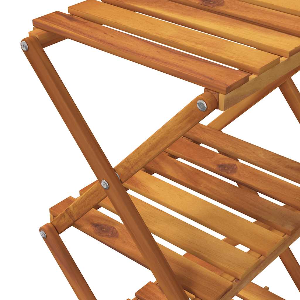 vidaXL 3-Tier Folding Shelf Brown 43x31x63 cm Solid Wood Acacia