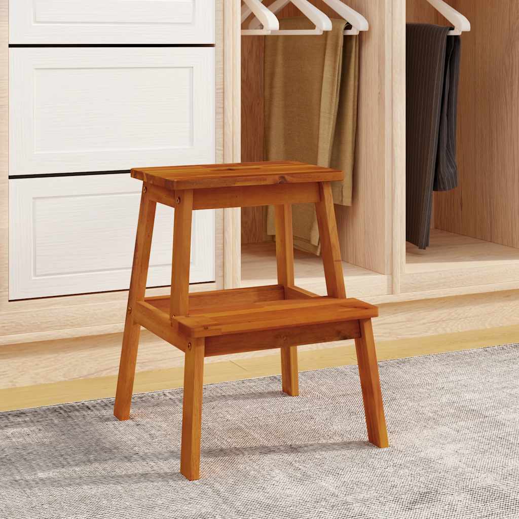 vidaXL 2 Step Stool 40x38x50 cm Solid Wood Acacia
