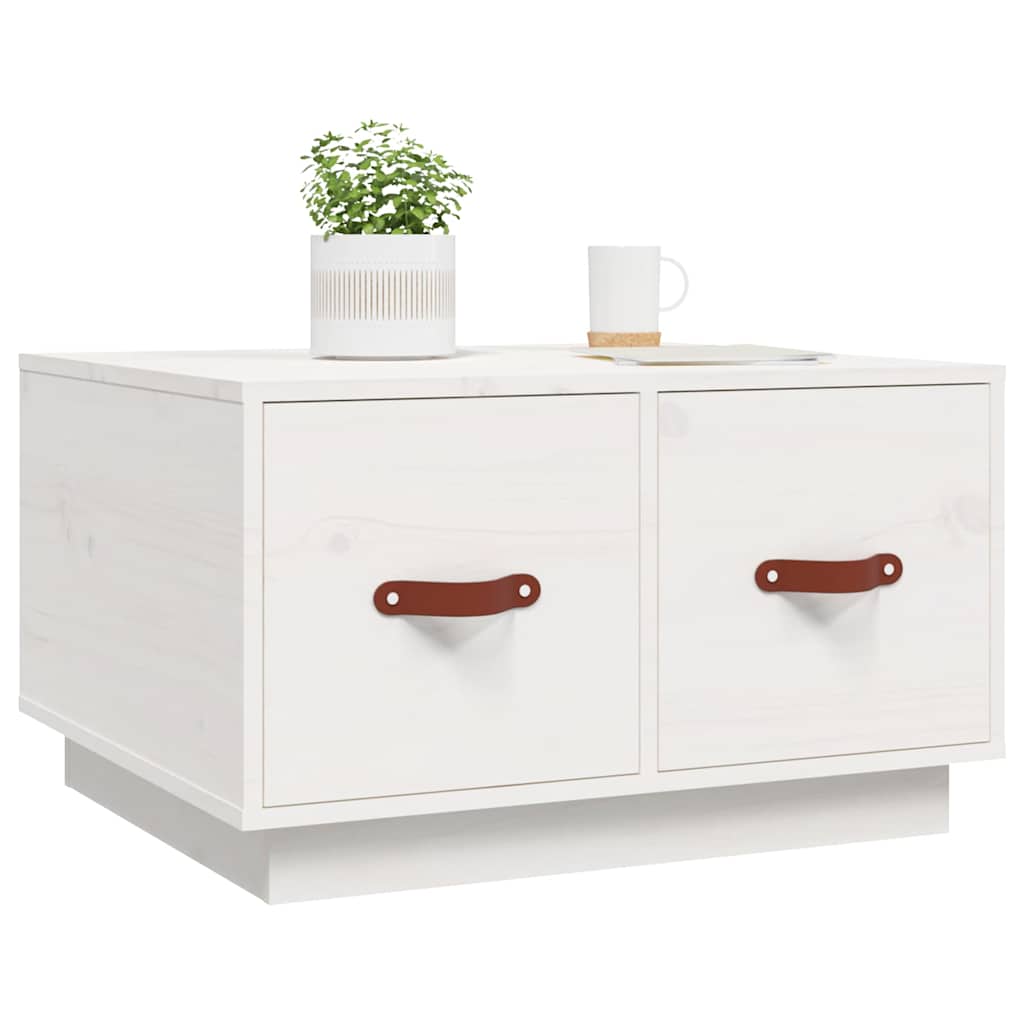vidaXL Coffee Table White 60x53x35 cm Solid Wood Pine
