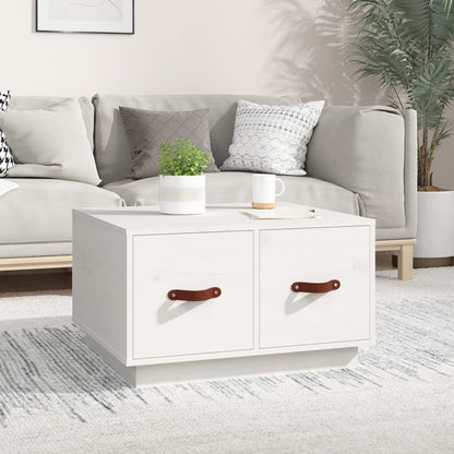 vidaXL Coffee Table White 60x53x35 cm Solid Wood Pine