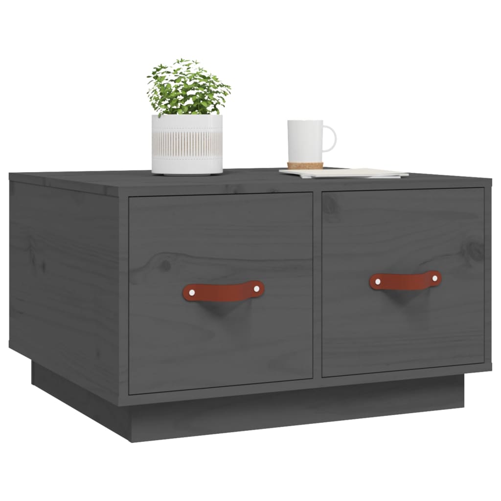 vidaXL Coffee Table Grey 60x53x35 cm Solid Wood Pine