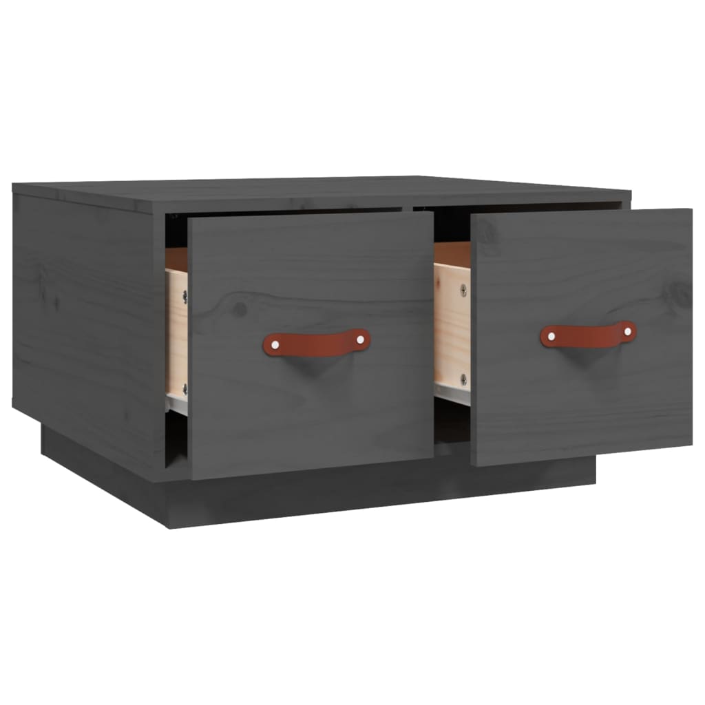 vidaXL Coffee Table Grey 60x53x35 cm Solid Wood Pine