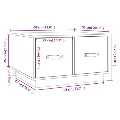 vidaXL Coffee Table Honey Brown 60x53x35 cm Solid Wood Pine