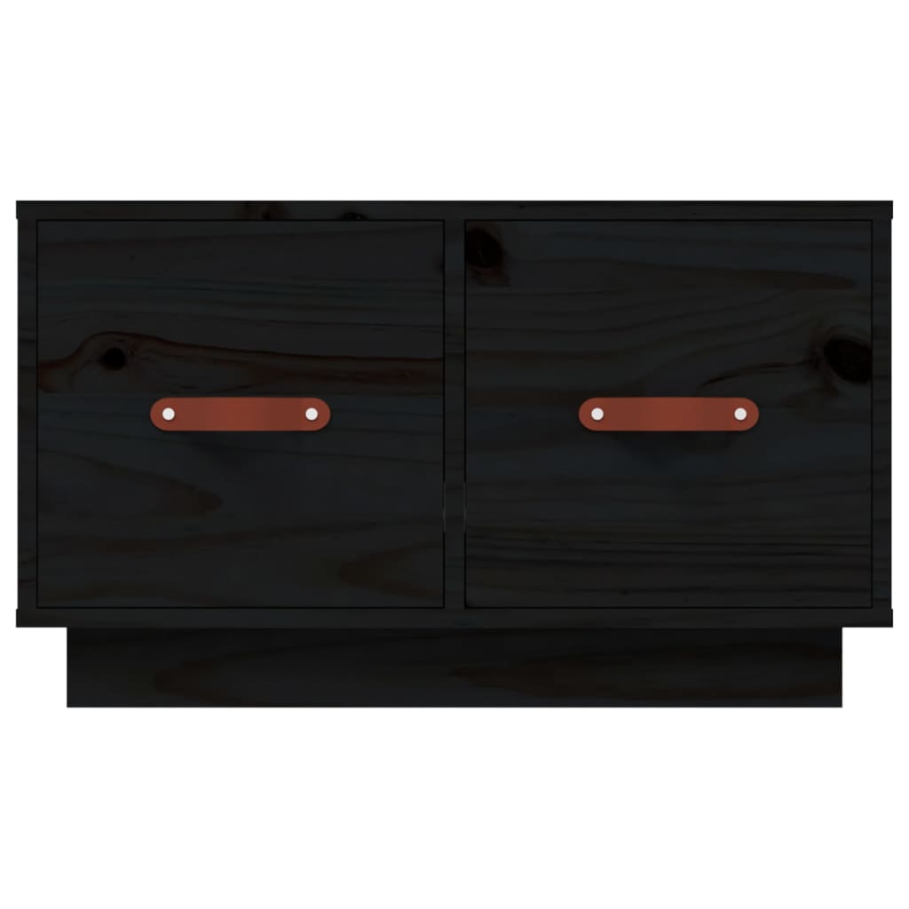vidaXL Coffee Table Black 60x53x35 cm Solid Wood Pine