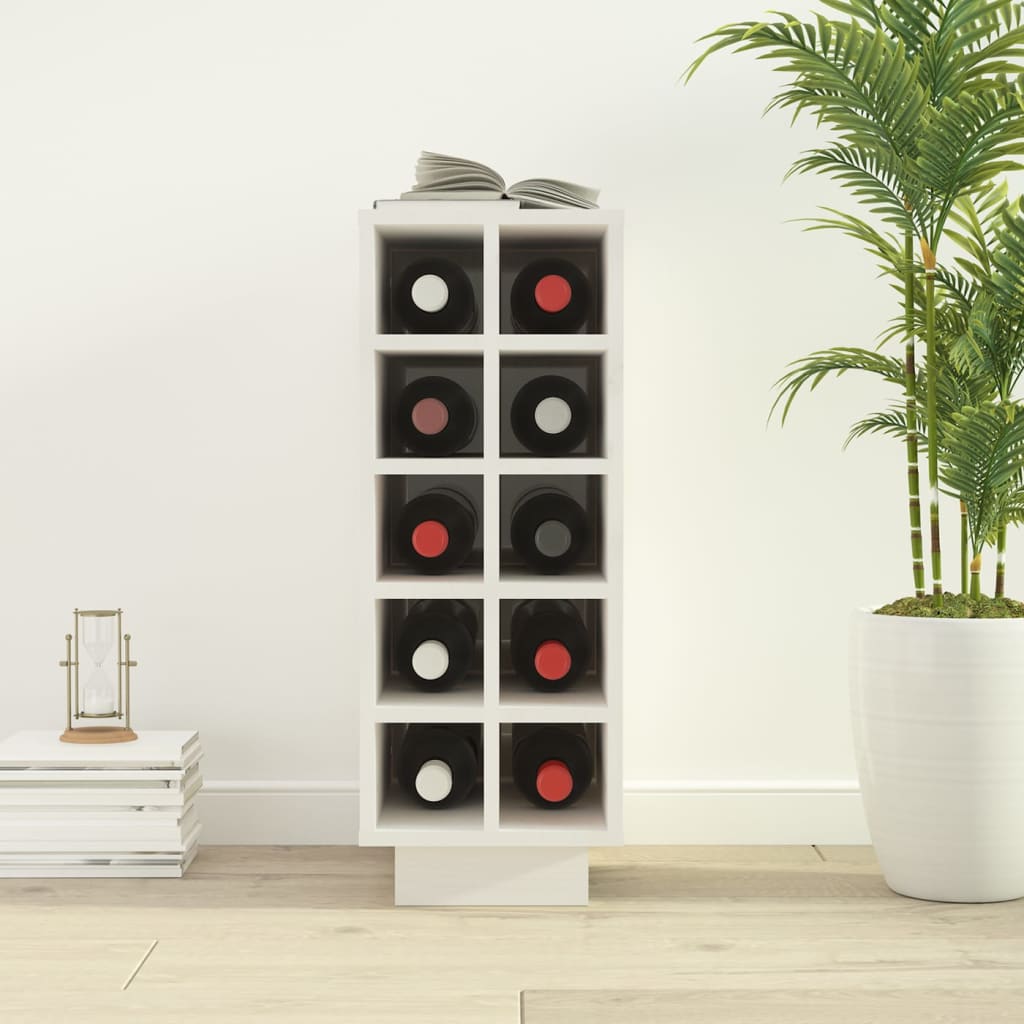 vidaXL Wine Cabinet White 23x34x61 cm Solid Wood Pine