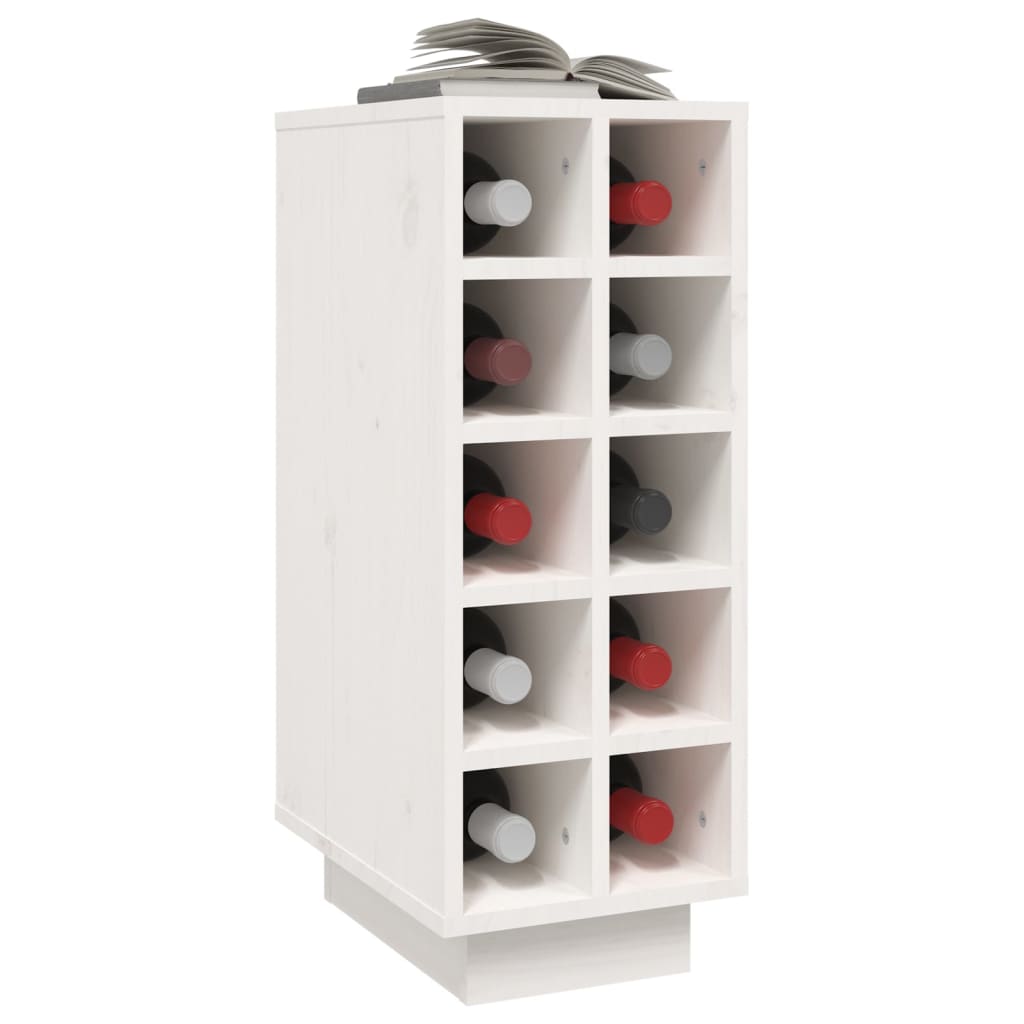 vidaXL Wine Cabinet White 23x34x61 cm Solid Wood Pine