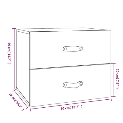 vidaXL Wall-mounted Bedside Cabinet White 50x36x40 cm