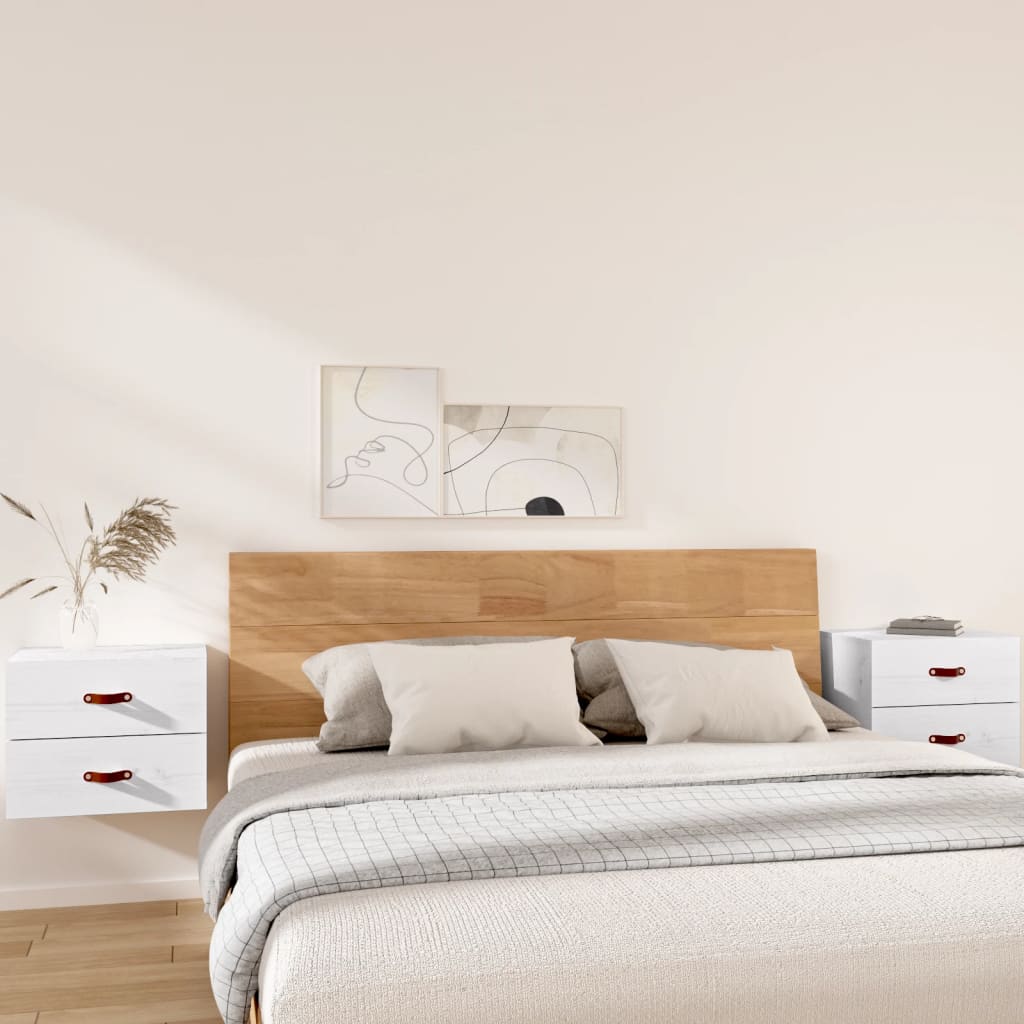 vidaXL Wall-mounted Bedside Cabinets 2 pcs White 50x36x40 cm