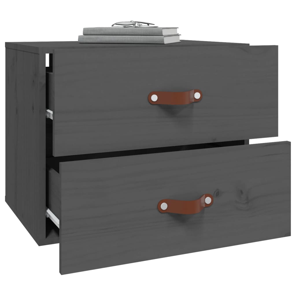 vidaXL Wall-mounted Bedside Cabinet Grey 50x36x40 cm