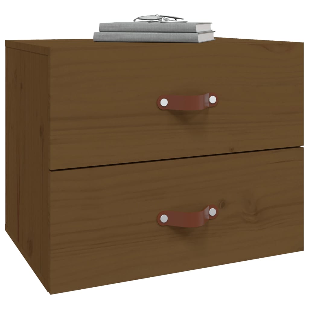 vidaXL Wall-mounted Bedside Cabinet Honey Brown 50x36x40 cm