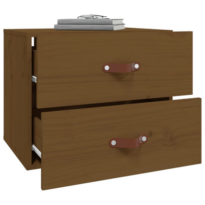 vidaXL Wall-mounted Bedside Cabinet Honey Brown 50x36x40 cm