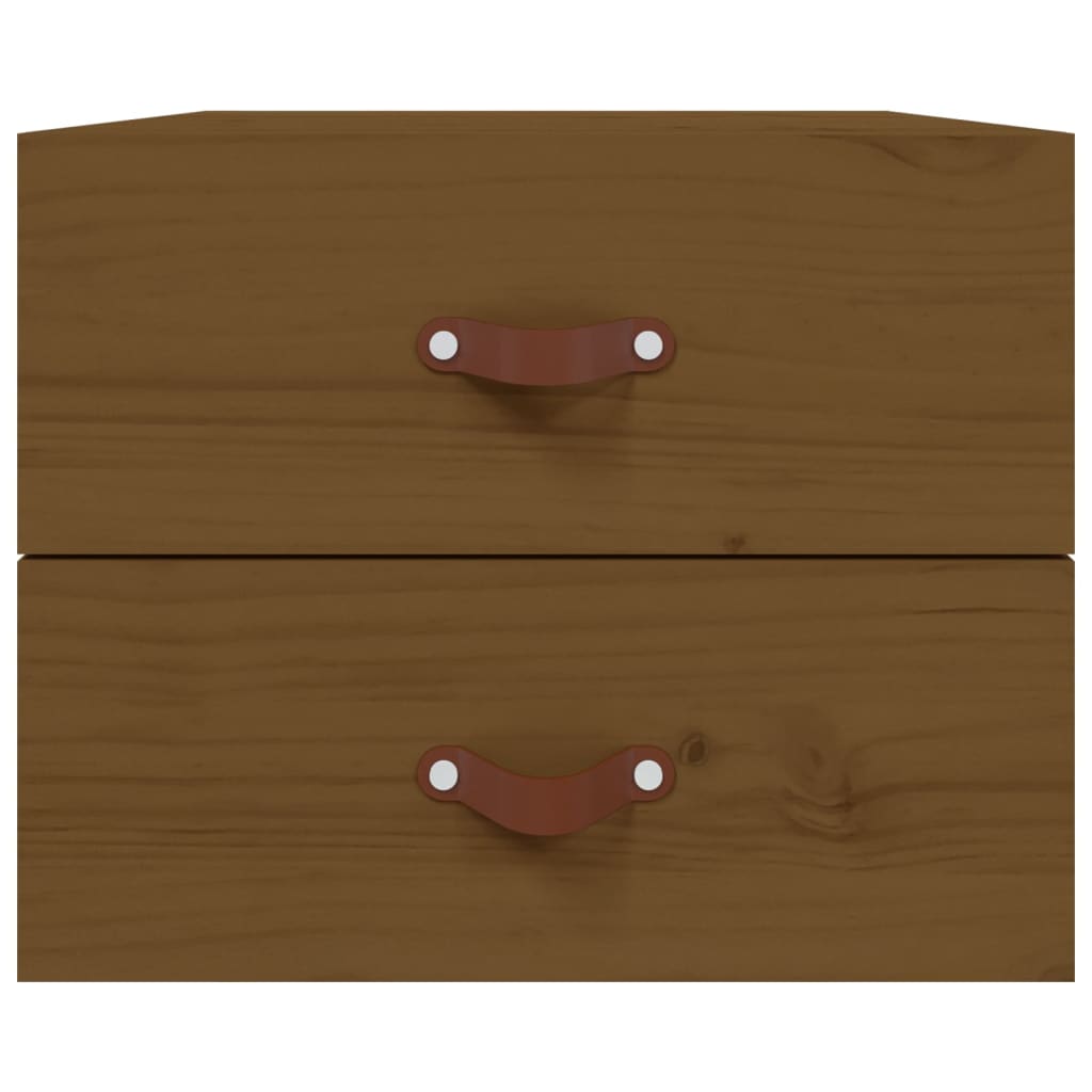 vidaXL Wall-mounted Bedside Cabinet Honey Brown 50x36x40 cm