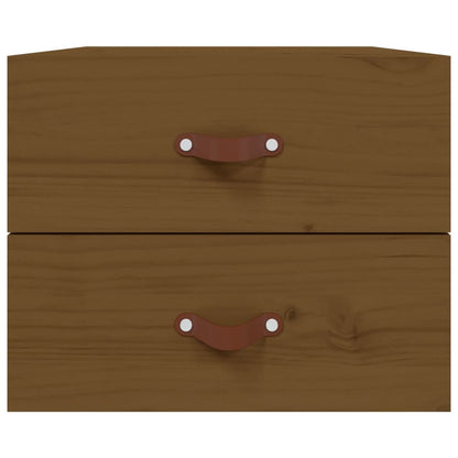 vidaXL Wall-mounted Bedside Cabinet Honey Brown 50x36x40 cm
