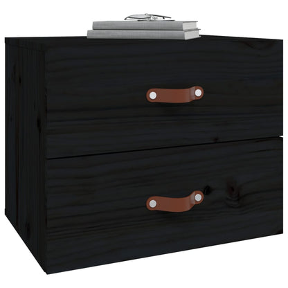 vidaXL Wall-mounted Bedside Cabinet Black 50x36x40 cm