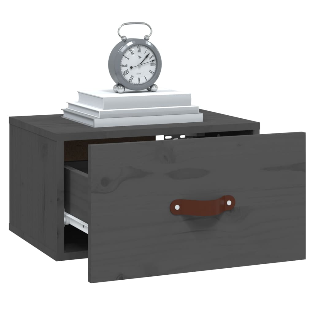 vidaXL Wall-mounted Bedside Cabinet Grey 40x29.5x22 cm