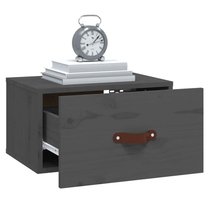 vidaXL Wall-mounted Bedside Cabinet Grey 40x29.5x22 cm