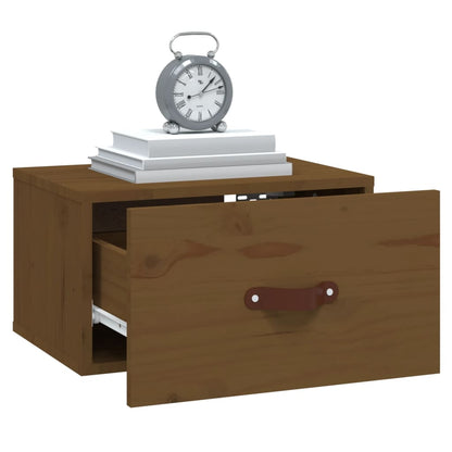 vidaXL Wall-mounted Bedside Cabinet Honey Brown 40x29.5x22 cm