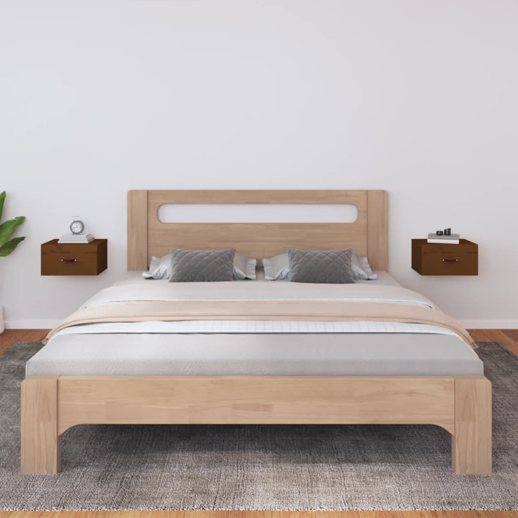vidaXL Wall-mounted Bedside Cabinets 2 pcs Honey Brown 40x29.5x22 cm