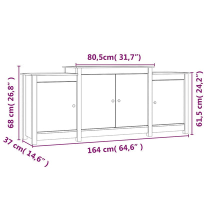 vidaXL Sideboard 164x37x68 cm Solid Wood Pine