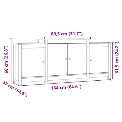 vidaXL Sideboard White 164x37x68 cm Solid Wood Pine