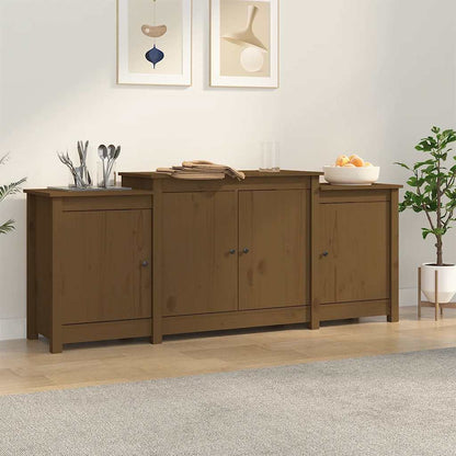 vidaXL Sideboard Honey Brown 164x37x68 cm Solid Wood Pine