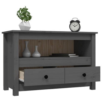 vidaXL TV Cabinet Grey 79x35x52 cm Solid Wood Pine