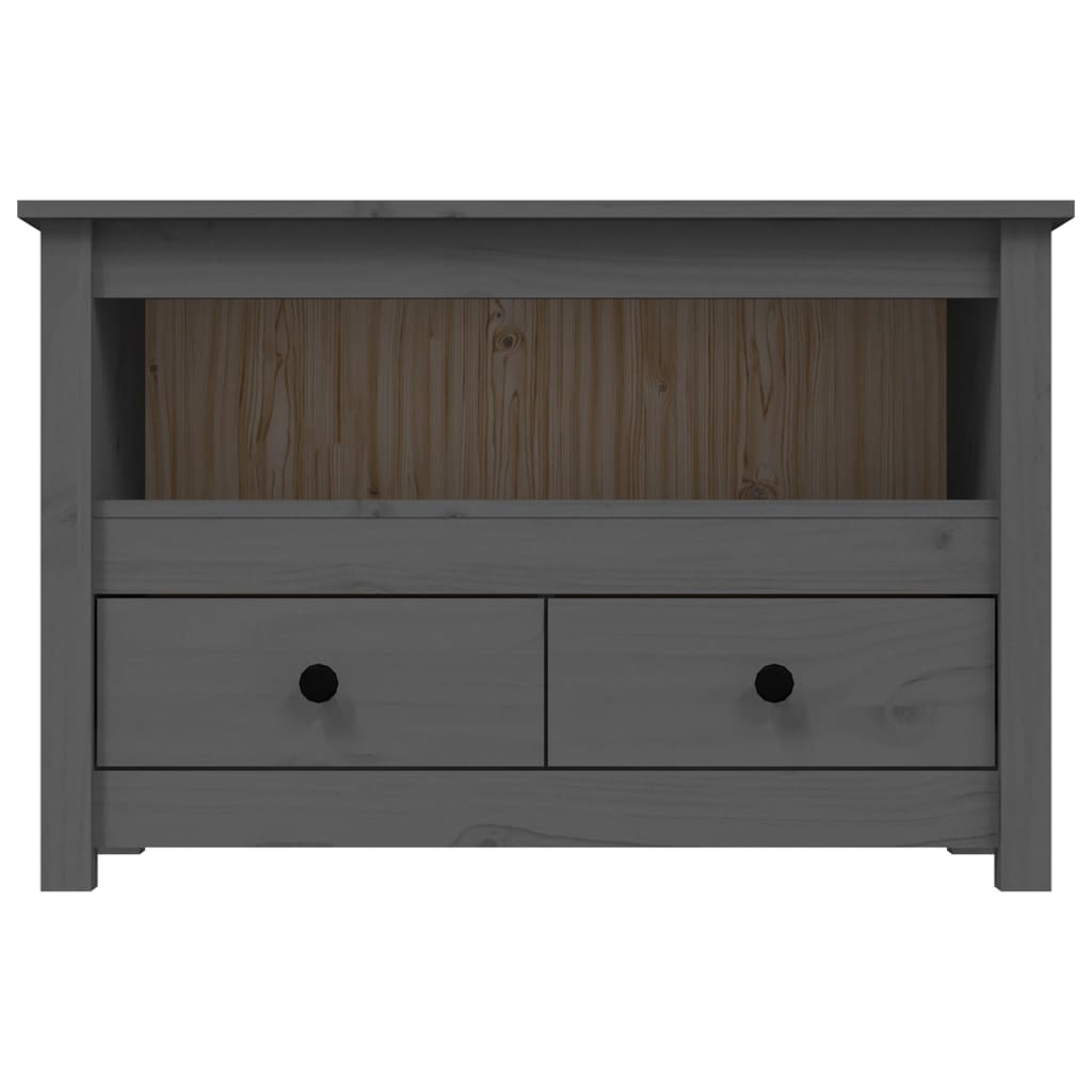 vidaXL TV Cabinet Grey 79x35x52 cm Solid Wood Pine