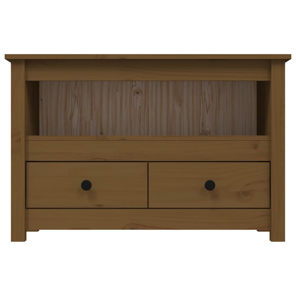 vidaXL TV Cabinet Honey Brown 79x35x52 cm Solid Wood Pine
